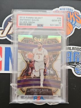 Panini Select Anthony Davis Silver Prizm with Purple and Gold Accents